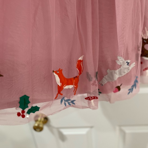 NWT Mini Boden Woodland Animals Holiday Tulle dress size 11/12Y - Picture 6 of 8